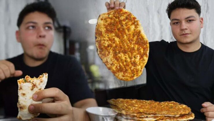 Elazığlı genç bir oturuşta 15 lahmacun yiyor: İştahım kesilmiyor yedikçe acıkıyorum!