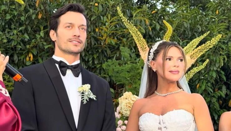 Feyyaz Şerifoğlu ve Merve Dinçkol dünyaevine girdi! Düğünde gözyaşlarını tutamadı