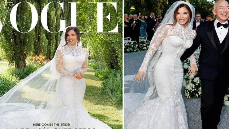 Lauren Sanchez’in yapımı 900 saat süren gelinliği göz kamaştırdı: Bezos görmek için yalvardı!