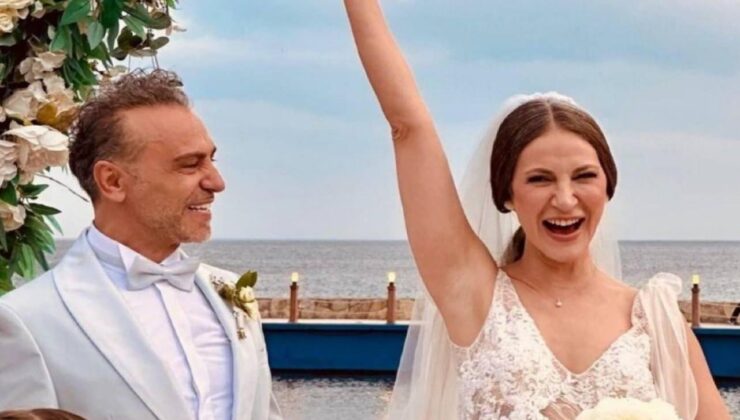 Ünlü çiftin düğün dansı ‘Erik Dalı’ oldu! Oyuncu Ece Dizdar ve Serdar Orçin evlendi