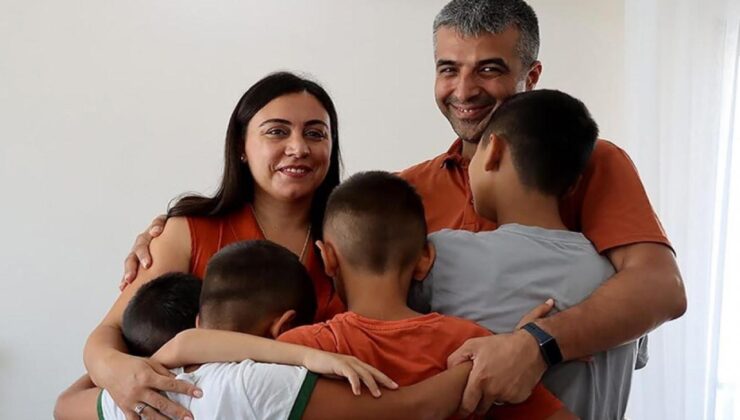 Depremzede çift, koruyucu aile olduğu 4 çocuğuyla yeni evine taşındı