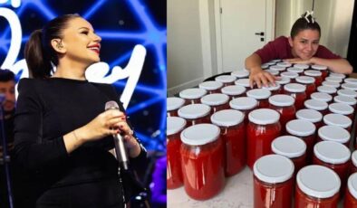 Merve Özbey mutfakta hünerlerini sergiledi! Kış hazırlığı için kolları sıvadı