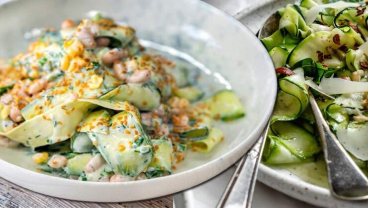 Yoğurt soslu çiğ kabak salatası tarifi: Yaz sofralarına ferahlık