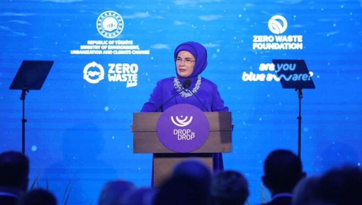Emine Erdoğan “Damla Damla – Sıfır Atık Mavi” sergisinin açılışında konuştu