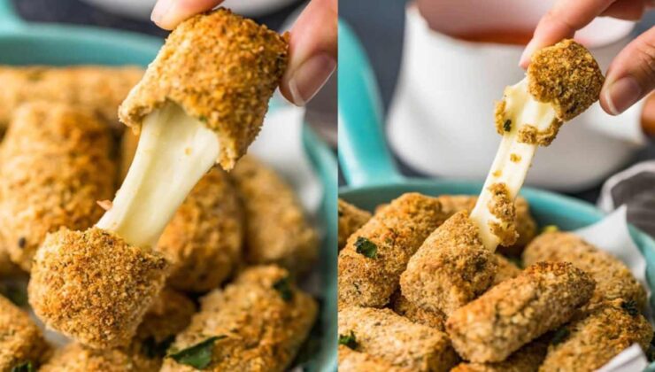 Ev yapımı fırında mozzarella stick tarifi: Dışı çıtır, içi yumuşacık!