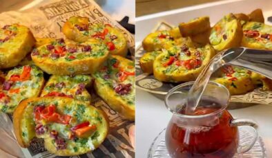 Fırında kaşarlı ve sucuklu yumurtalı ekmek tarifi
