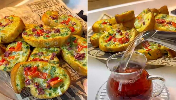 Fırında kaşarlı ve sucuklu yumurtalı ekmek tarifi