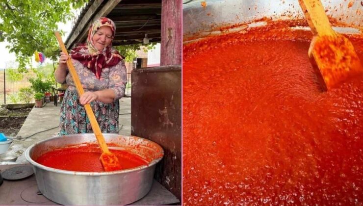 Kışa hazırlık için kazanlar kuruldu! Kadınlardan salça mesaisi