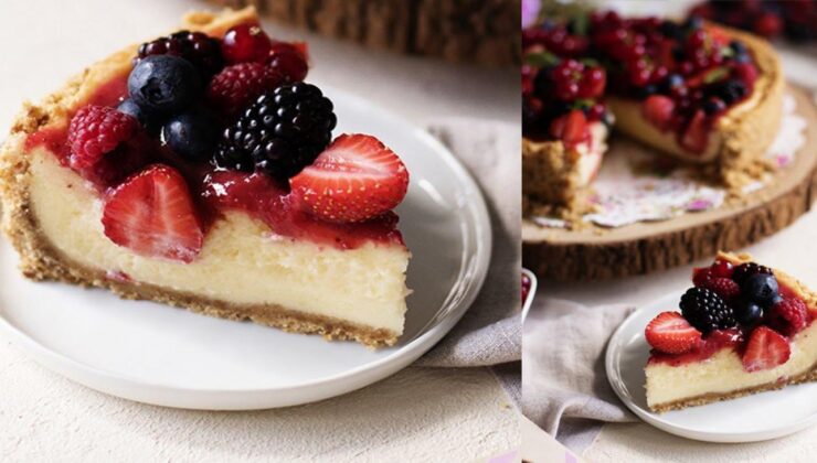 Göz alıcı ve inanılmaz lezzetli: Borcamda orman meyveli cheesecake tarifi