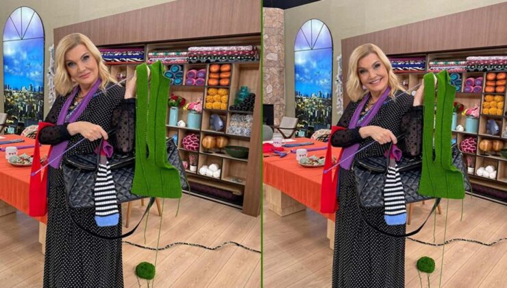 6 bin TL’lik çantaya rakip: Derya Baykal’dan viral olacak çoraptan telefon çantası fikri