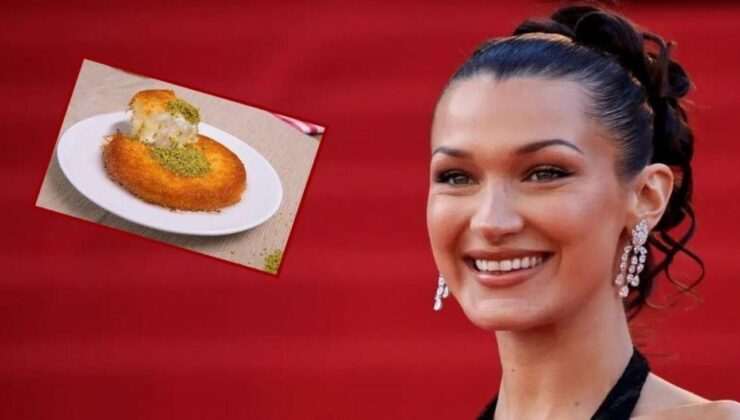 ‘Baklavasız günüm geçmiyor’ diyen Bella Hadid’den şimdi de künefe pozu!