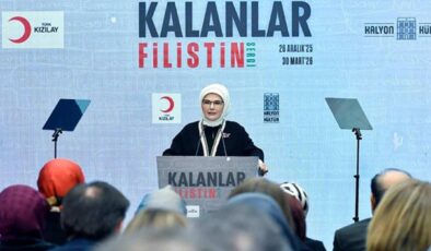 Emine Erdoğan “Kalanlar” Filistin Sergisi’nin açılışında konuştu