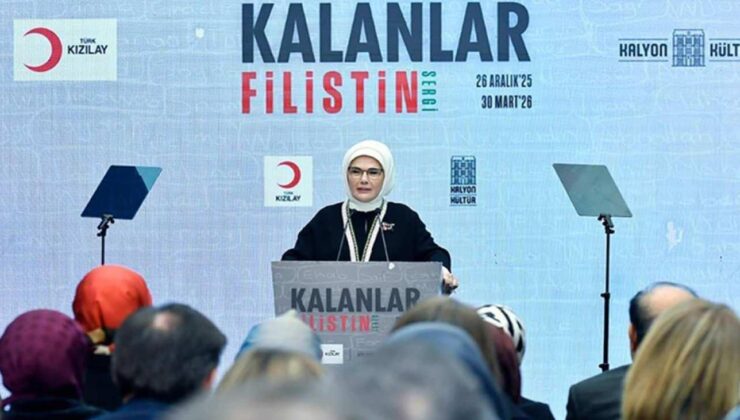 Emine Erdoğan “Kalanlar” Filistin Sergisi’nin açılışında konuştu