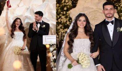 Samet Akaydın ve Hazal Çağlar dünyaevine girdi! Görkemli düğüne futbolcular akın etti