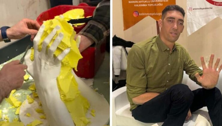 “Dünyanın en uzun adamı” Sultan Kösen’in ellerinin kalıbı alındı!
