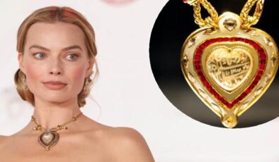 Margot Robbie’nin gala imajı göz kamaştırdı: 8 milyon dolarlık kalpli kolyesi hayran bıraktı