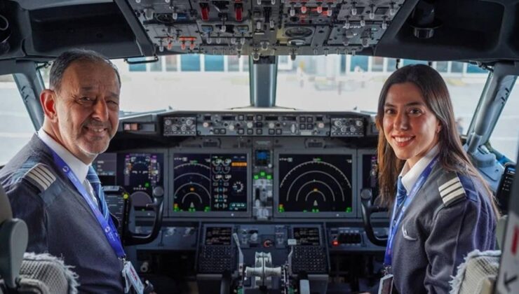 Gökyüzünde duygusal anlar: 45 yıllık pilot son uçuşunu kızıyla birlikte yaptı!