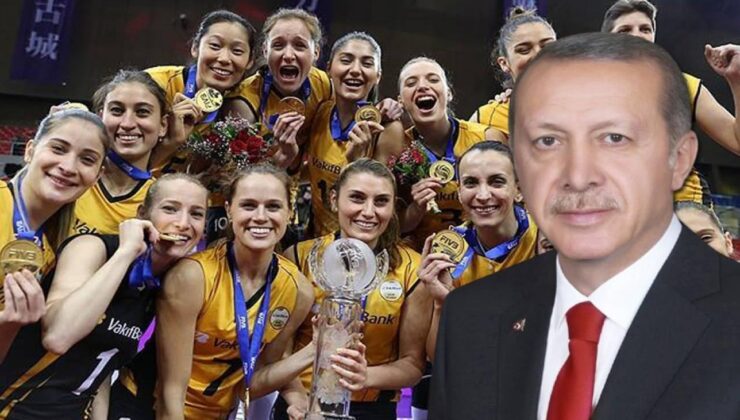 Cumhurbaşkanı Erdoğan’dan VakıfBank Voleybol Takımı’na şampiyonluk tebriği