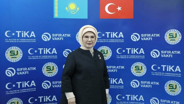 Emine Erdoğan Kazakistan’da Sıfır Atık Eğitim Laboratuvarı’nın açılışını gerçekleştirdi