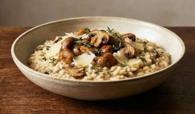 İtalyan mutfağı esintisi: Kremalı mantarlı arpa şehriye risotto tarifi!
