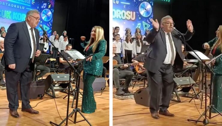 Okul müdüründen içleri ısıtan performans: Okul konserinde öğrencilerle birlikte sahne aldı!